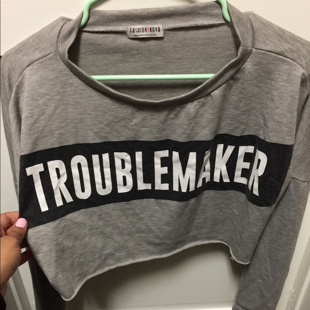 Fashion Nova TROUBLEMAKER crop top